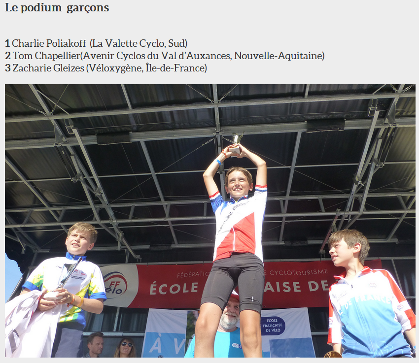Tom vice champion de France 2025
