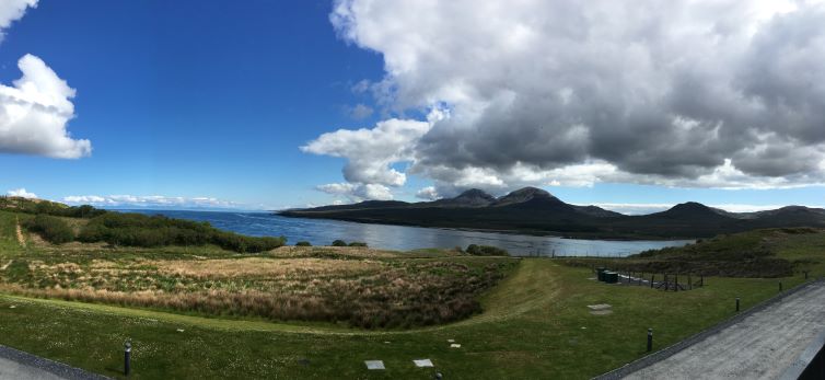 View of the Paps of Jura from Ardnahoe Distillery