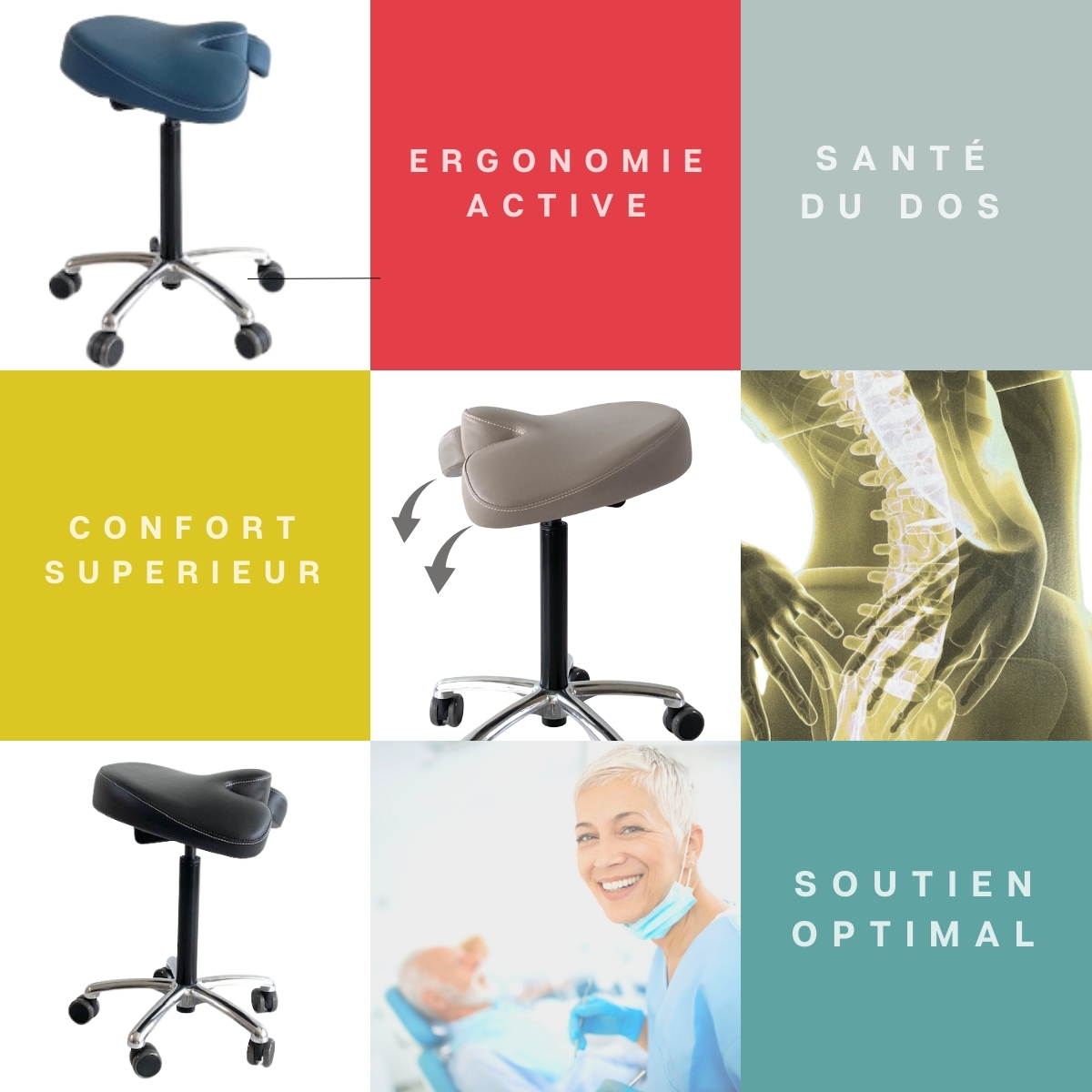 Dentiste Siege tabouret selle special dentaire ultra confort Siege tabouret selle ergonomique dynamique dentaire et medical