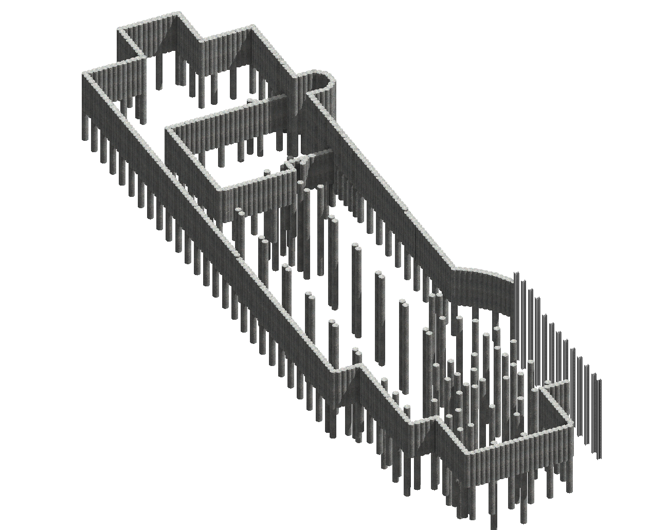 BIM-Modell Baugrubensicherung und Gründung