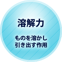 溶解力 ものを溶かし引き出す作用