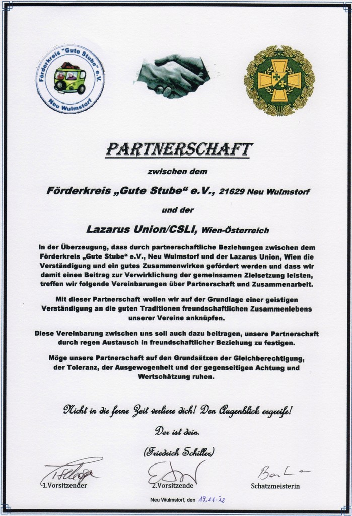 partnerschafts urkunden forderkreis gute stube e v
