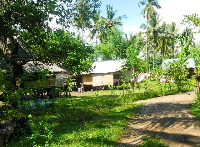 Auf Gili Air stehen traditionelle Häuser...