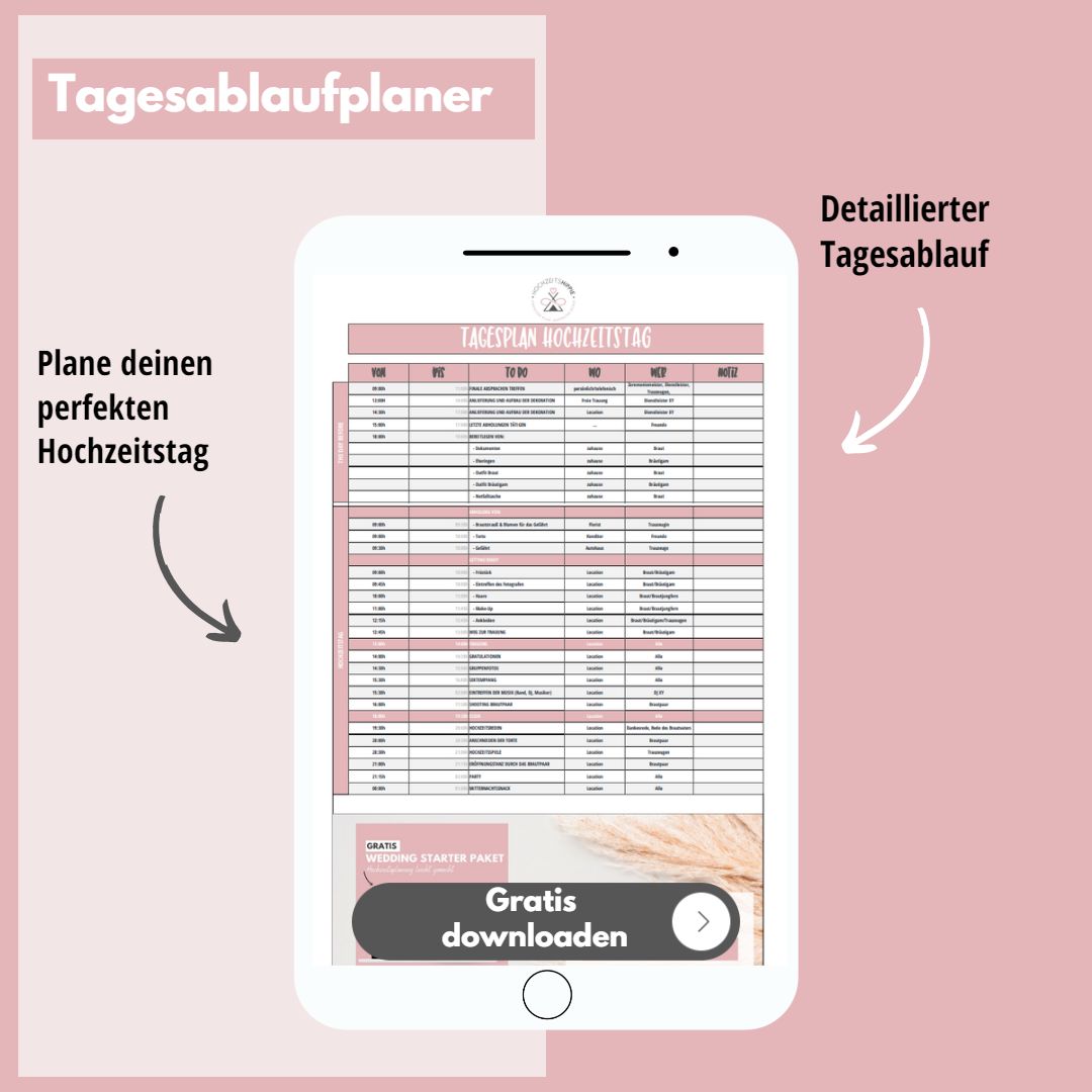 Tagesablauf Hochzeit - Findet euren perfekten Ablauf!