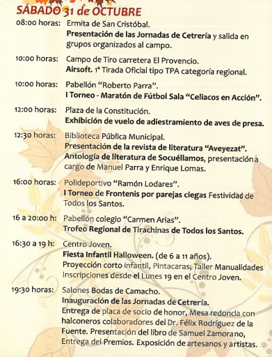 Programa Fiestas Todos los Santos en Socuéllamos