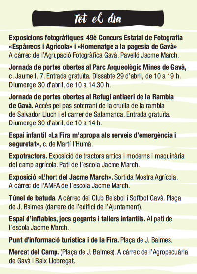 Programa de la Fira d'Espàrrecs de Gavà