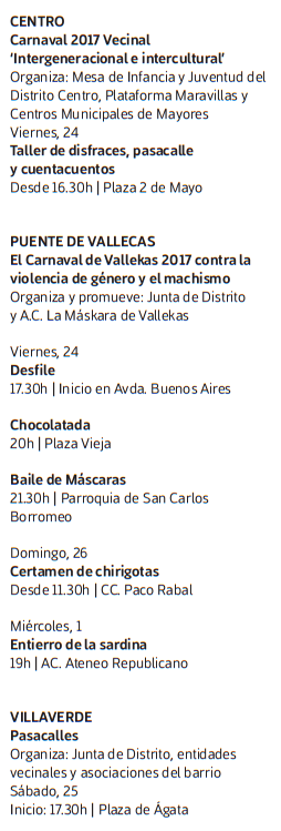 Programa del Carnaval de Madrid