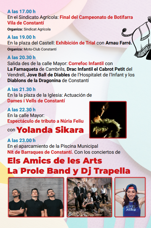 Programa de la Festa Major de Constanti