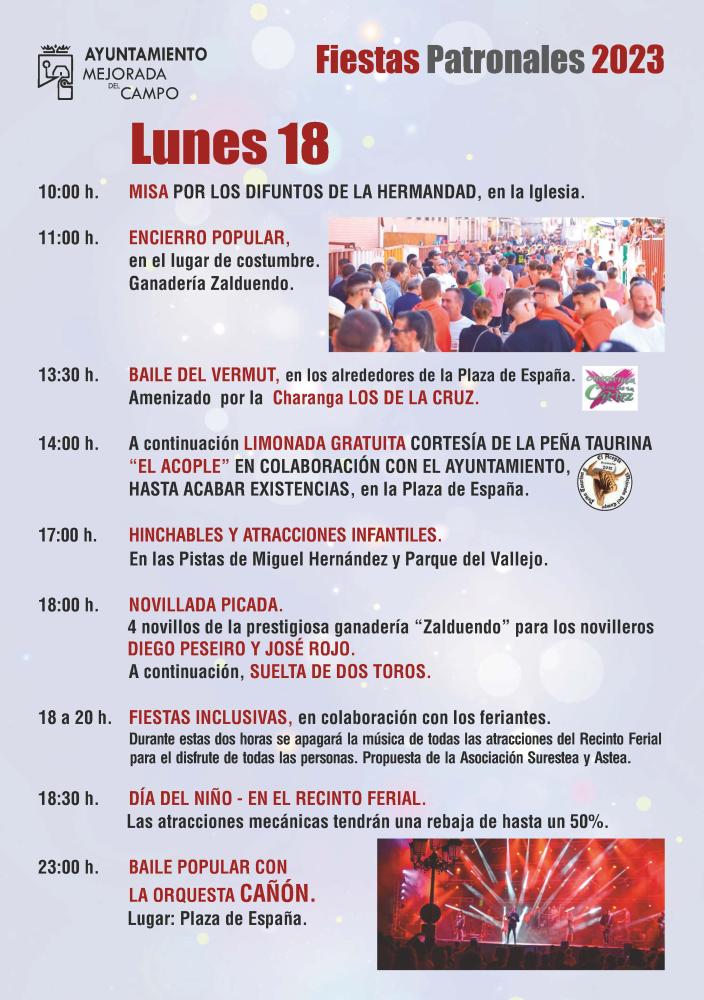 cuando son que dia programa conciertos encierros actividades horarios