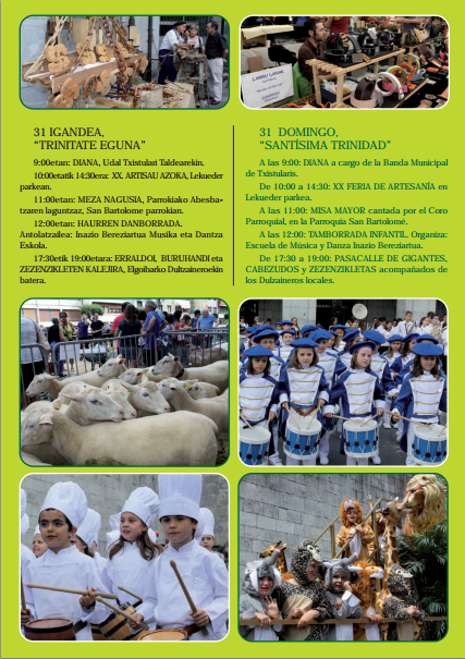 Programa de las Fiestas de Trinidad Trinitate Jaiak 2015 en Elgoibar