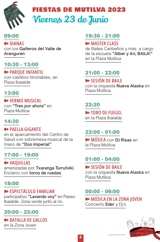 Programa de las Fiestas de Multiva - Mutiloako Jaiak