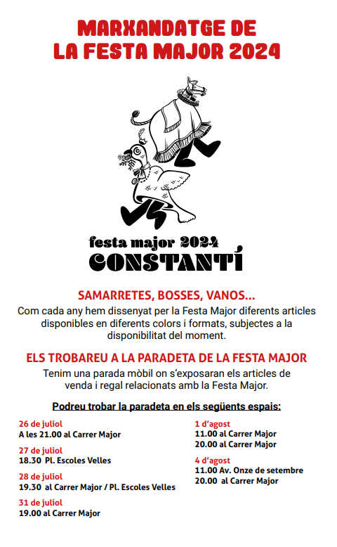 Programa de la Festa Major de Constanti