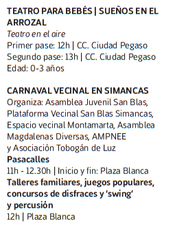 Programa del Carnaval de Madrid