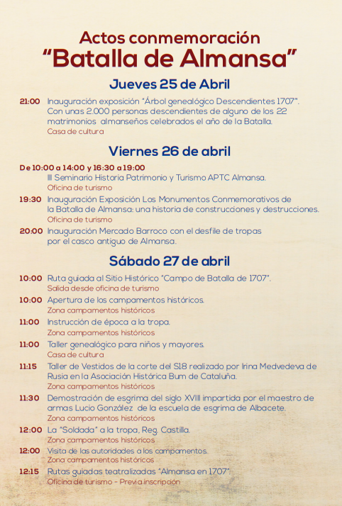 Programa de Actos de la Batalla de Almansa