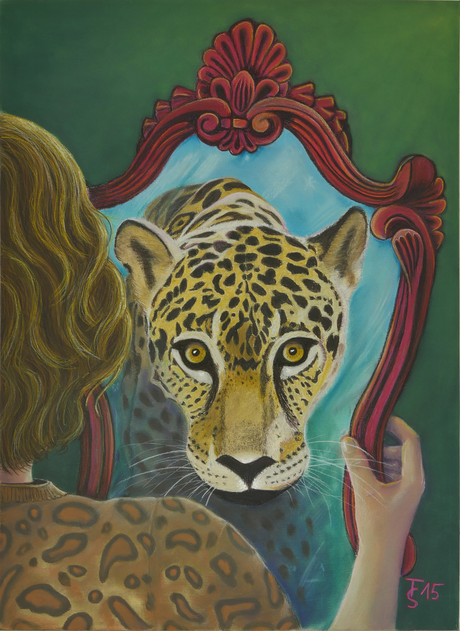 Leoparden-Look  _  (Pastellkreide, 50 x 70 cm)