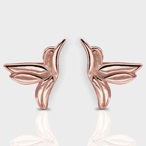 Kolibri Ohrringe Roségold 925 Sterling Silber