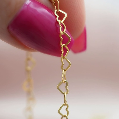Kette mit vielen Herzen ineinander vergoldet 925 Silber