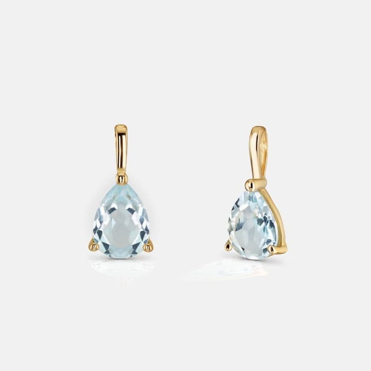 Blautopas Ketten Anhänger aus 750er Gold massiv echt