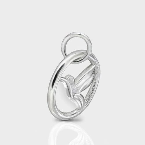 Mini Kolibri Anhänger rund aus 925 Sterling Silber