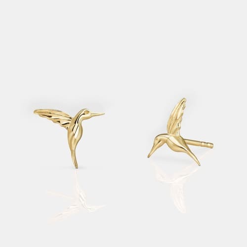 Mini Kolibri Ohrringe Gold aus 925er Sterling Silber
