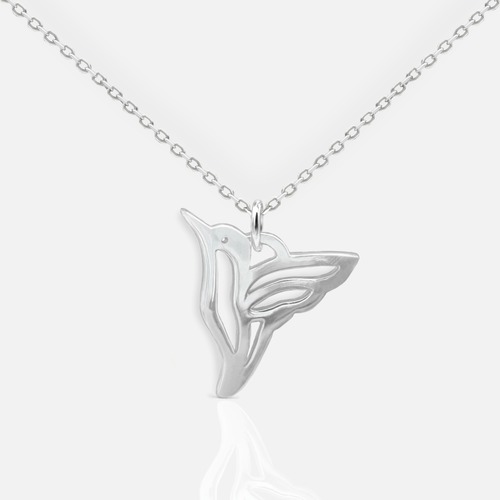 Kette mit Vogel Anhänger modern schlicht aus 925 Silber