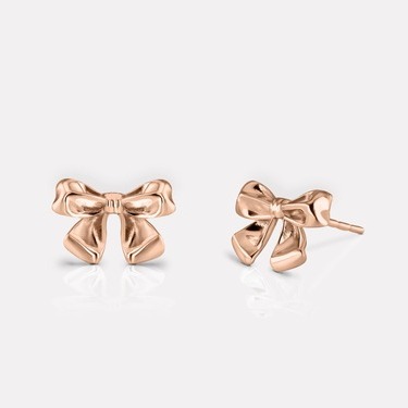 Schleifen Ohrringe zart Roségold aus 925 Sterling Silber