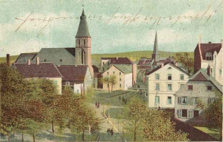 Vom Postplatz Richtung Hüsungstrasse gesehen 30.04.1902 