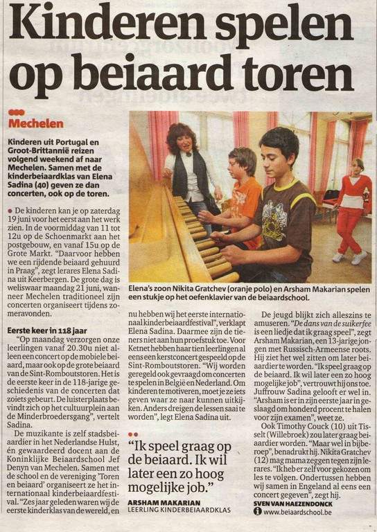 Artikel in "Gazet van Antwerpen".