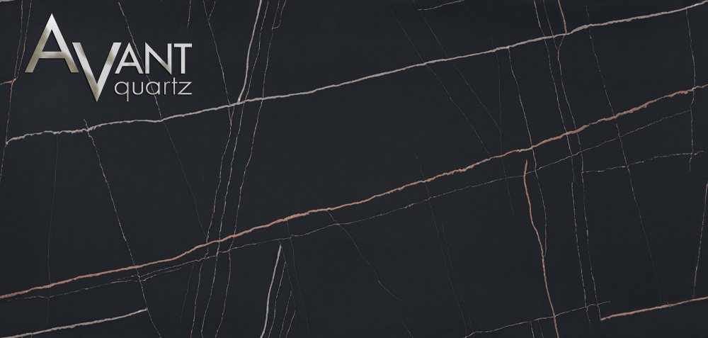 Avant black quartz with white veins