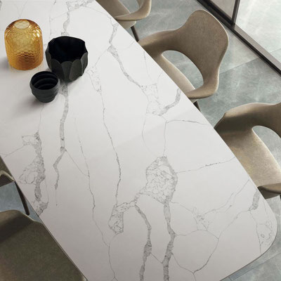 Dining table from Sodostone Calacatta quartz