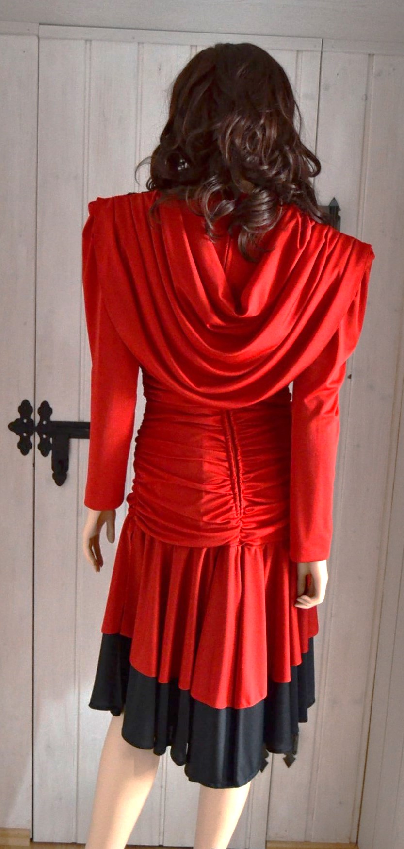 Abendkleid rotschwarz vintageretrosecondhand