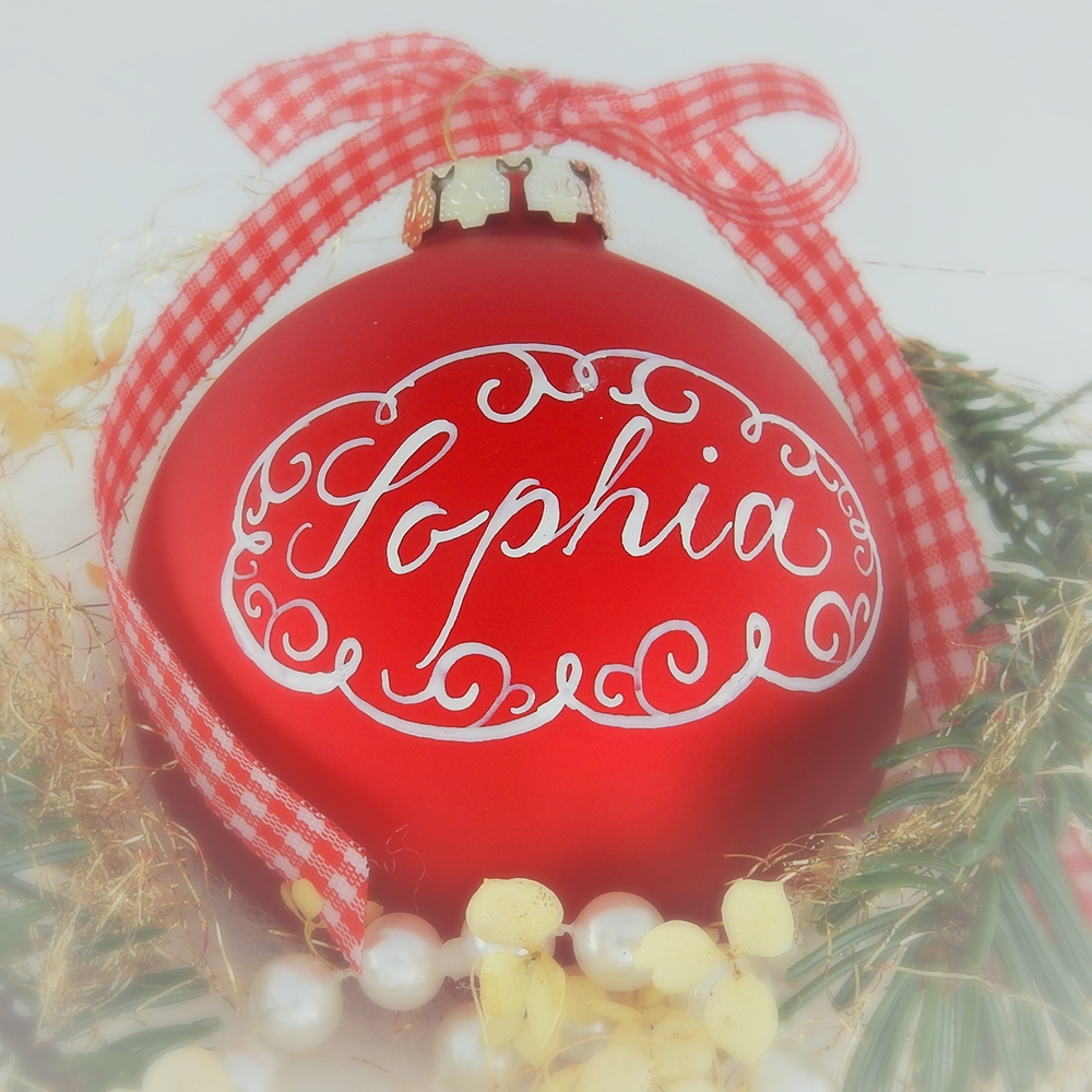 Persönliche Geschenke Weihnachtskugeln mit Namen Event Artist buchen