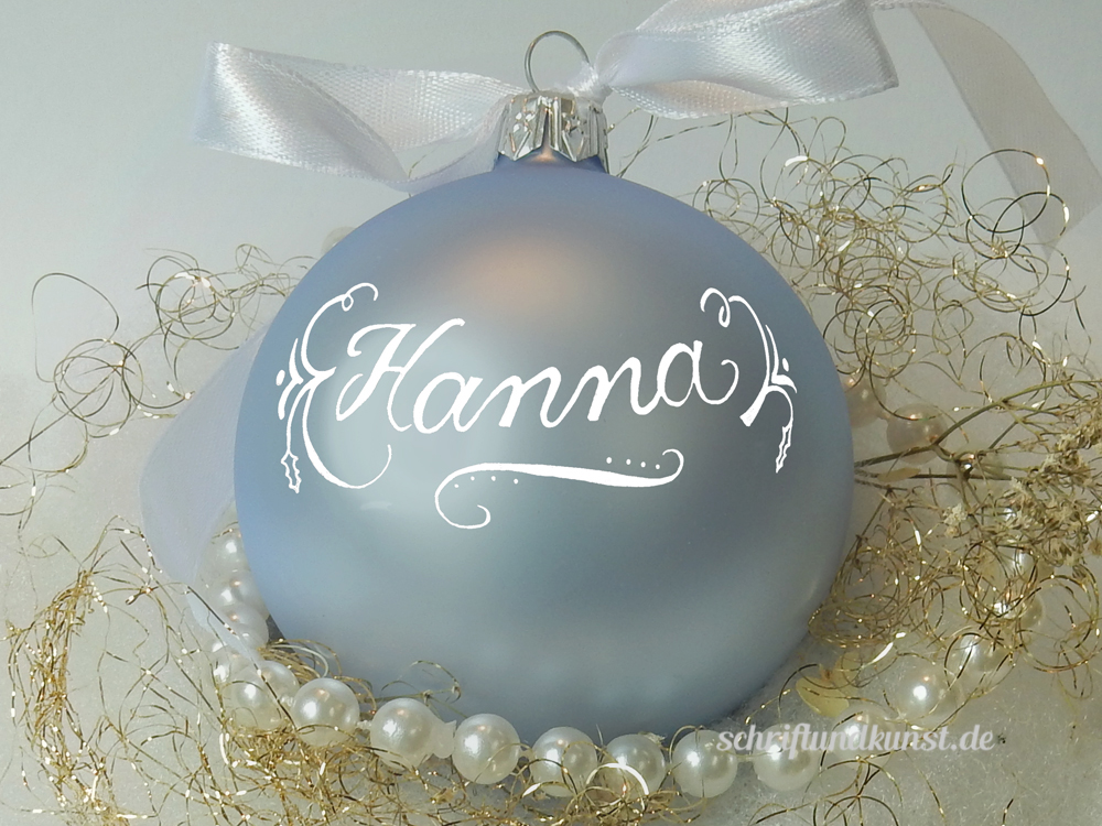 Christbaumkugel/Weihnachskugel mit Namen Blau matt 8 cm Christbaumkugel/Weihnachskugel mit Namen Blau matt 8 cm