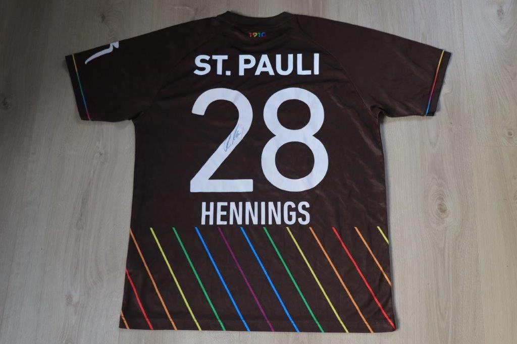 FC St. Pauli Sondertrikot "all Kallas are beautiful" 2022/23 • Nr. 28 Rouwen Hennings • Matchworn Abschiedsspiel Jan-Philipp Kalla