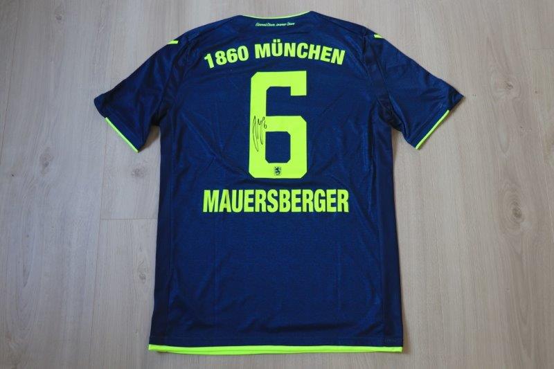 TSV 1860 München 2018/19 Auswärts mit Autogramm, Nr. 6 Mauersberger (Matchworn gg. SV Viktoria Aschaffenburg 30.04.19)