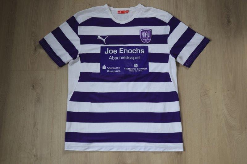 VfL Osnabrück 2008/09 Heim Sondertrikot "Joe Enochs Abschiedsspiel" mit Autogramm, Nr. 13 Menga (Matchworn)