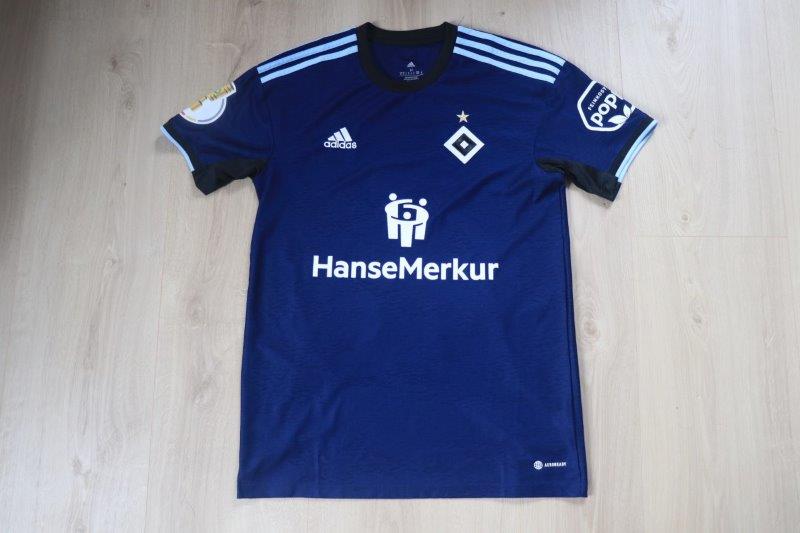 Hamburger SV Auswärtstrikot 2022/23 • Nr. 3 Moritz Heyer • Matchworn DFB Pokal gegen Bayreuth 30.07.22