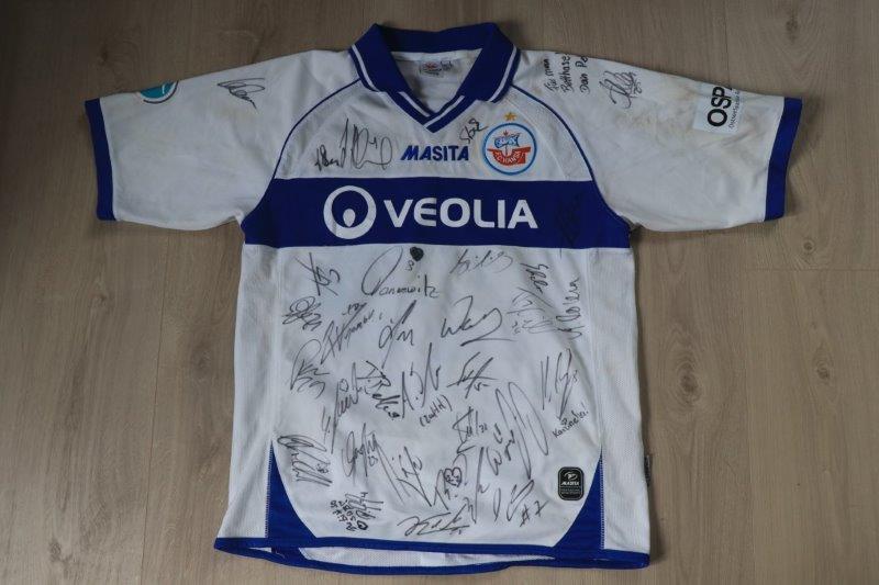 Hansa Rostock Heimtrikot 2010/11 • Nr. 28 Marcel Schied • kadersigniert • Matchworn gegen RW Ahlen 14.05.2011 (Aufstiegsspiel)