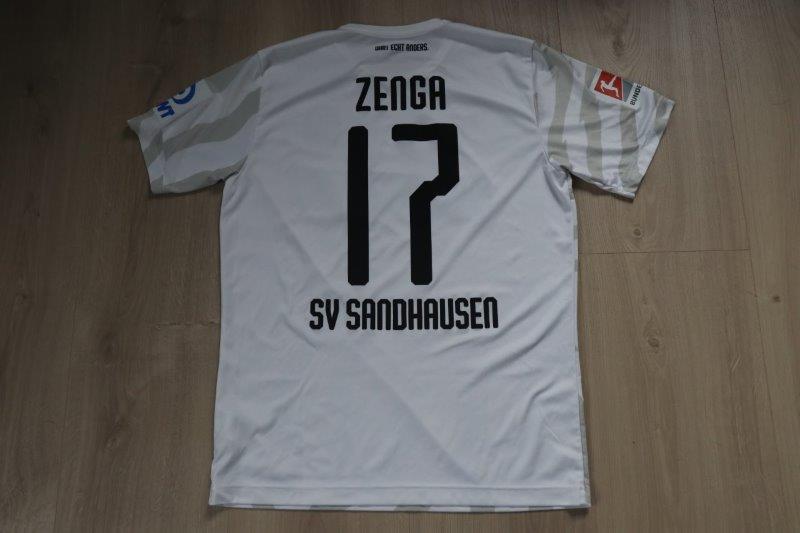 SV Sandhausen Heimtrikot 2019/20 • Nr. 17 Erik Zenga • Matchworn gegen Osnabrück 02.08.2019