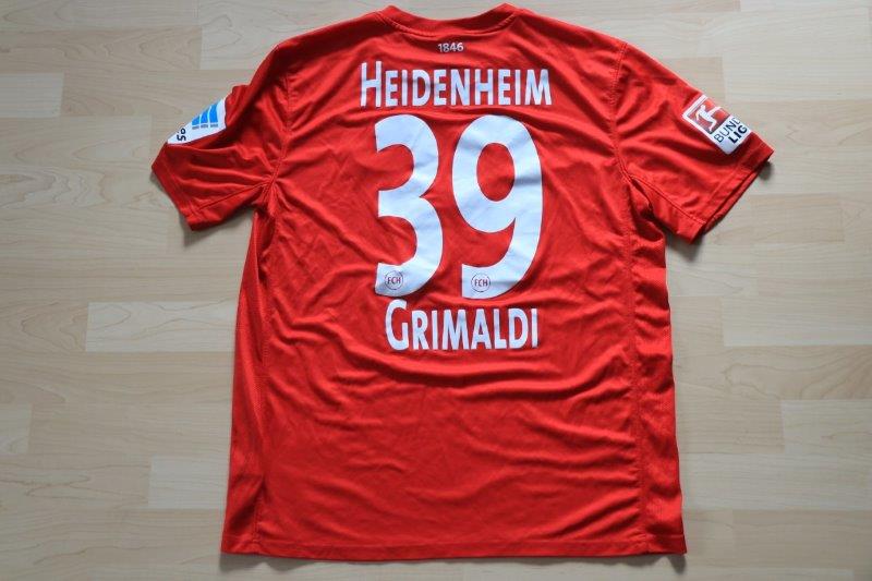 ﻿1. FC Heidenheim 2015/16 Heim, Nr. 39 Grimaldi (Matchworn gg. Sandhausen 21.08.15)