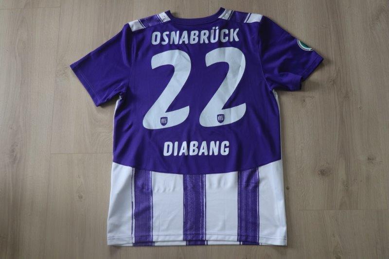 VfL Osnabrück 2010/11 Heim mit Autogramm, Nr. 22 Diabang (Matchworn DFB-Pokal gg. Kaiserslautern 13.08.10)