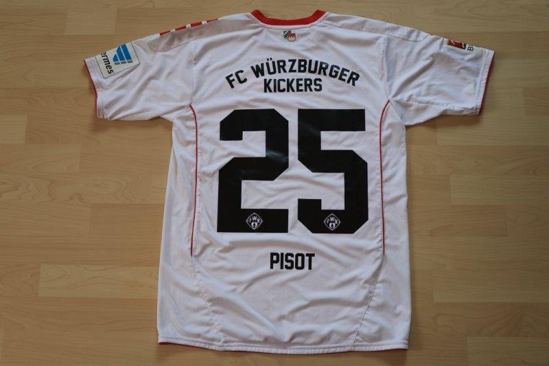 ﻿Würzburger Kickers 2016/17 Heim, Nr. 25 Pisot (Matchworn)