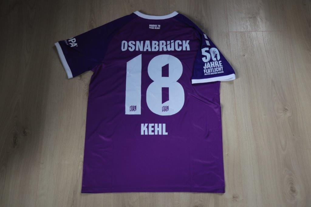 Heimtrikot Sonderpatch " 50 Jahre Flutlicht" 2024/25 • Nr. 18 Lars Kehl • Matchvorbereitet gegen Wiesbaden 07.03.2025
