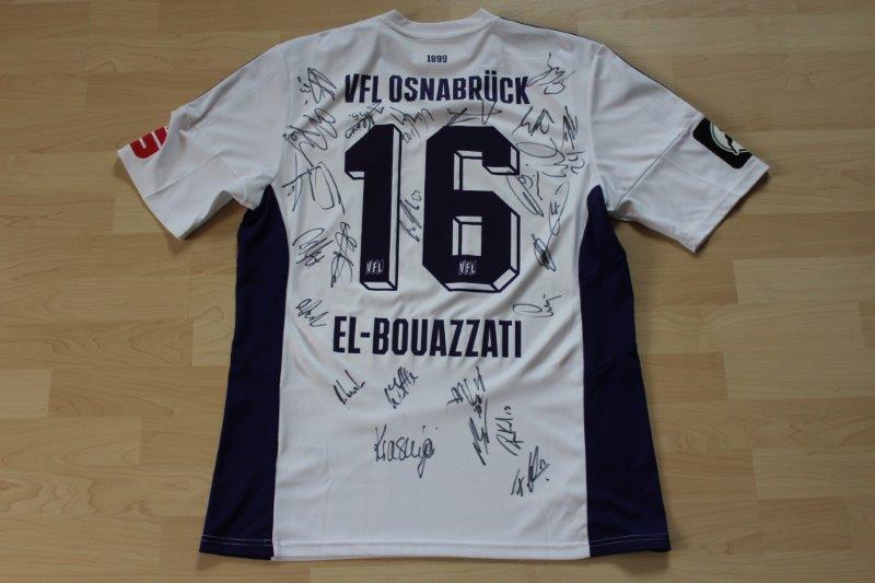 VfL Osnabrück 2016/17 Heim, Nr. 16 El-Bouazzati, mit Autogrammen (Matchworn)