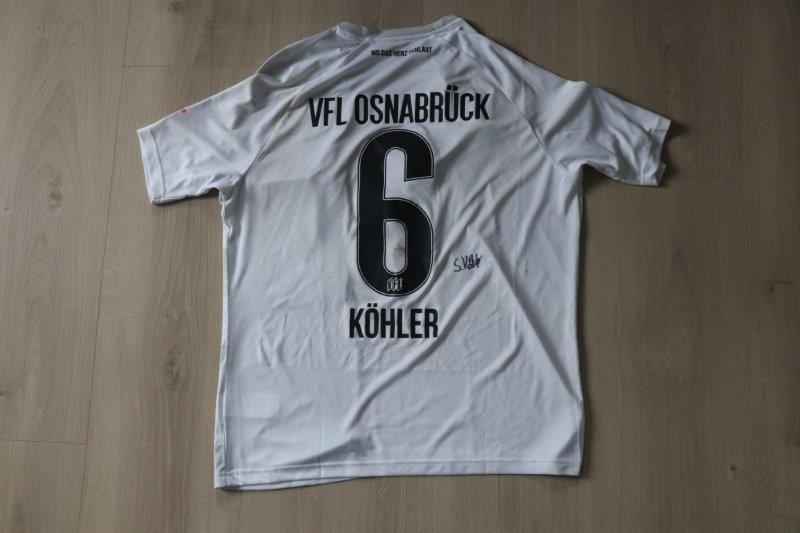 VfL Osnabrück 2021/22 Third zerschnitten und signiert, Nr. 6 Köhler (Matchworn gg. Saarbrücken 31.07.21)