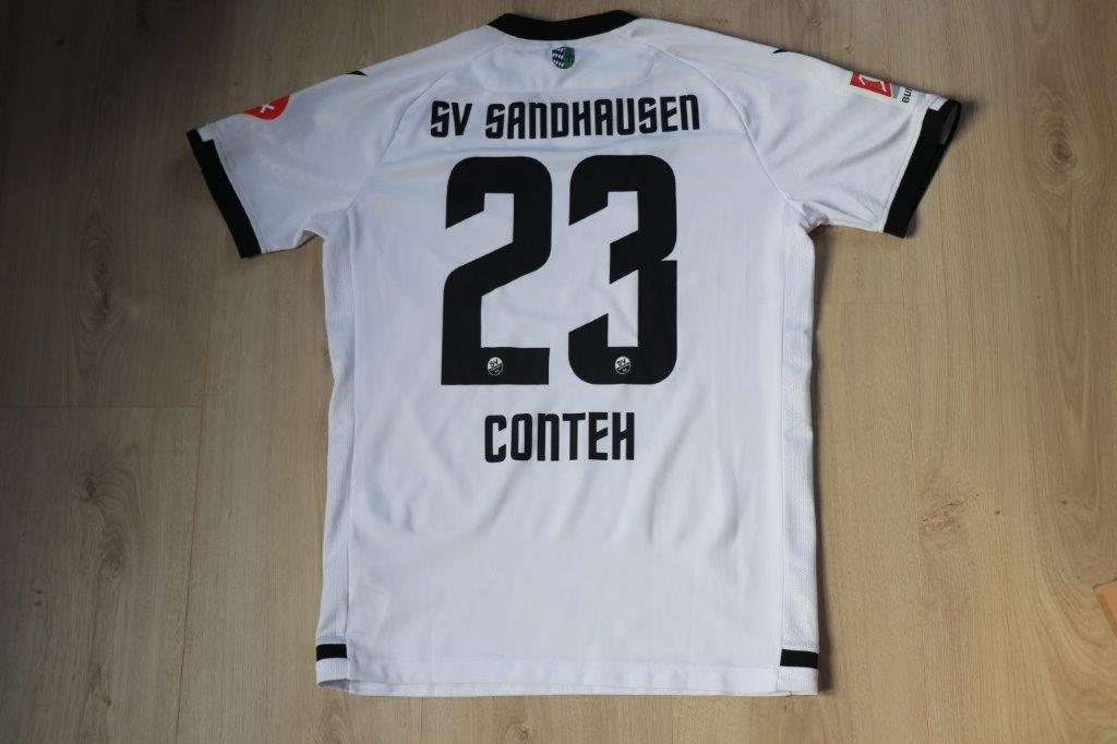 SV Sandhausen Heimtrikot 2021/22 • Nr. 23 Christian Conteh • Matchworn