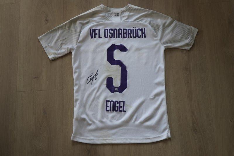 VfL Osnabrück 2019/20 Away Sonderpatch "Corona Warn-App" signiert, Nr. 5 Engel (Matchworn gg Dynamo Dresden 28.06.20)