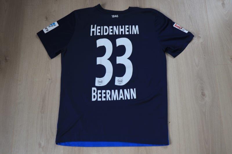 1. FC Heidenheim Auswärtstrikot 2016/17 • Nr. 33 Timo Beermann • Matchworn
