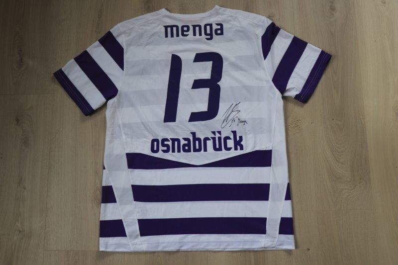 VfL Osnabrück 2008/09 Heim Sondertrikot "Joe Enochs Abschiedsspiel" mit Autogramm, Nr. 13 Menga (Matchworn)