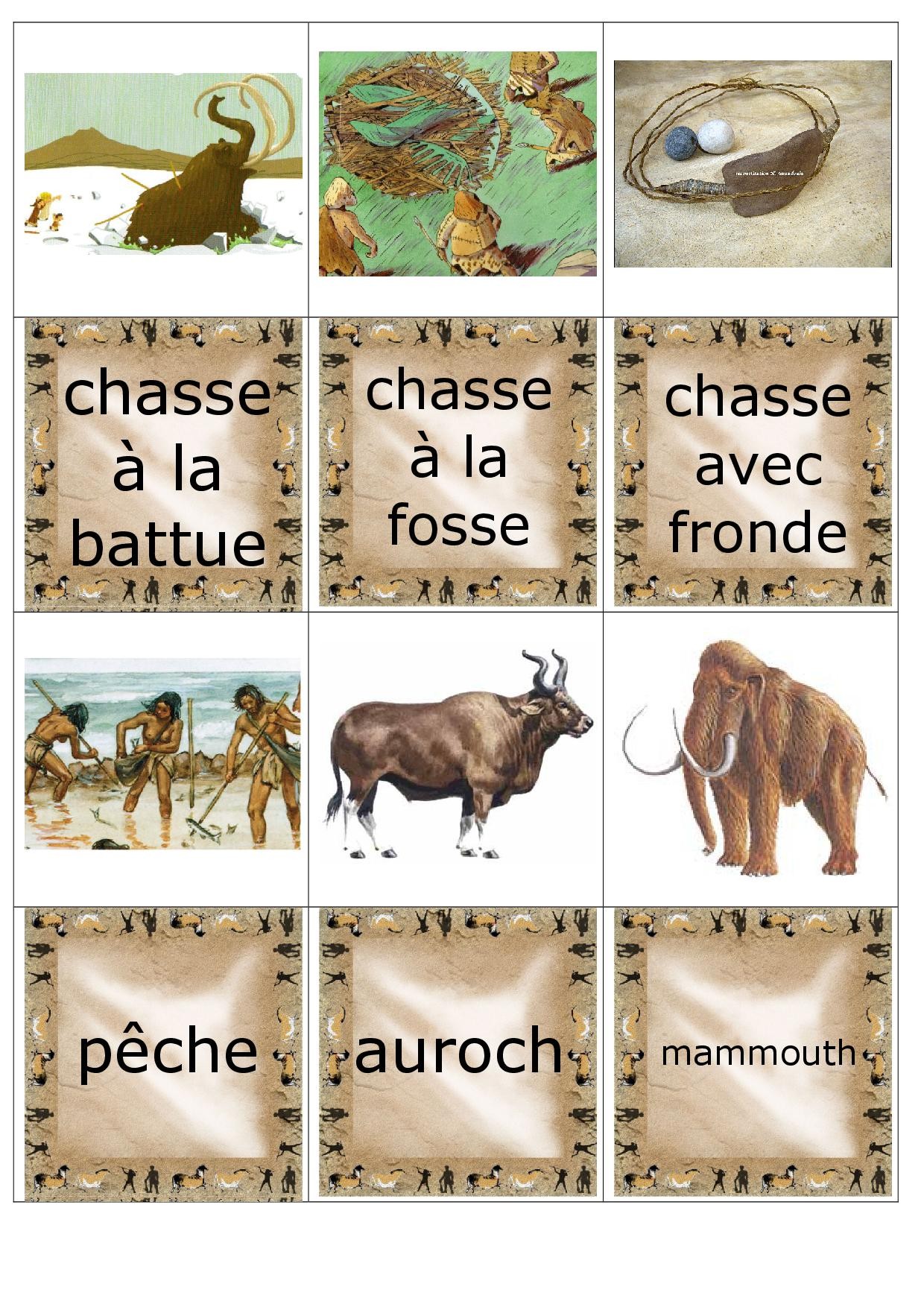 Jeux Sur La Préhistoire à Imprimer Mémory de la préhistoire - Fiches de préparations (cycle1-cycle 2-ULIS)